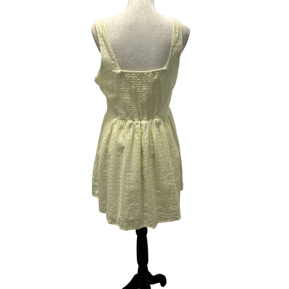 Princess Polly Dasha Cotton Yellow Fit Flare Sleeveless Square Neck Mini Dress-8 - Picture 3 of 12